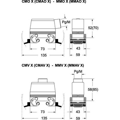 Obudowa wtyku, MMAO 03 X32 - schemat 1