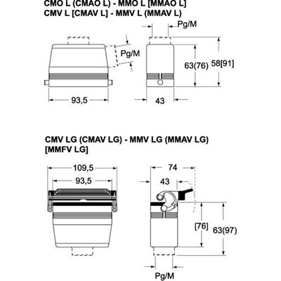 Obudowa wtyku, CMAO 06 L21 - schemat 1