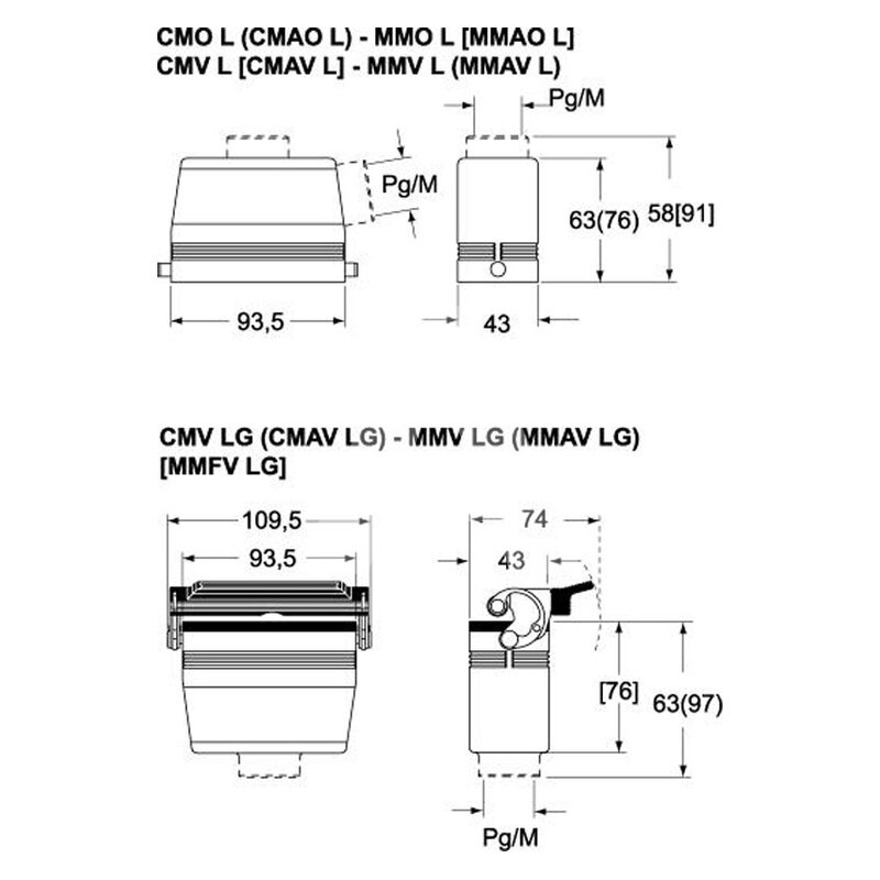 Obudowa wtyku, CMAO 06 L21 - schemat 1