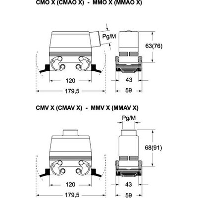 Obudowa wtyku, MMAV 16 X40 - schemat 1