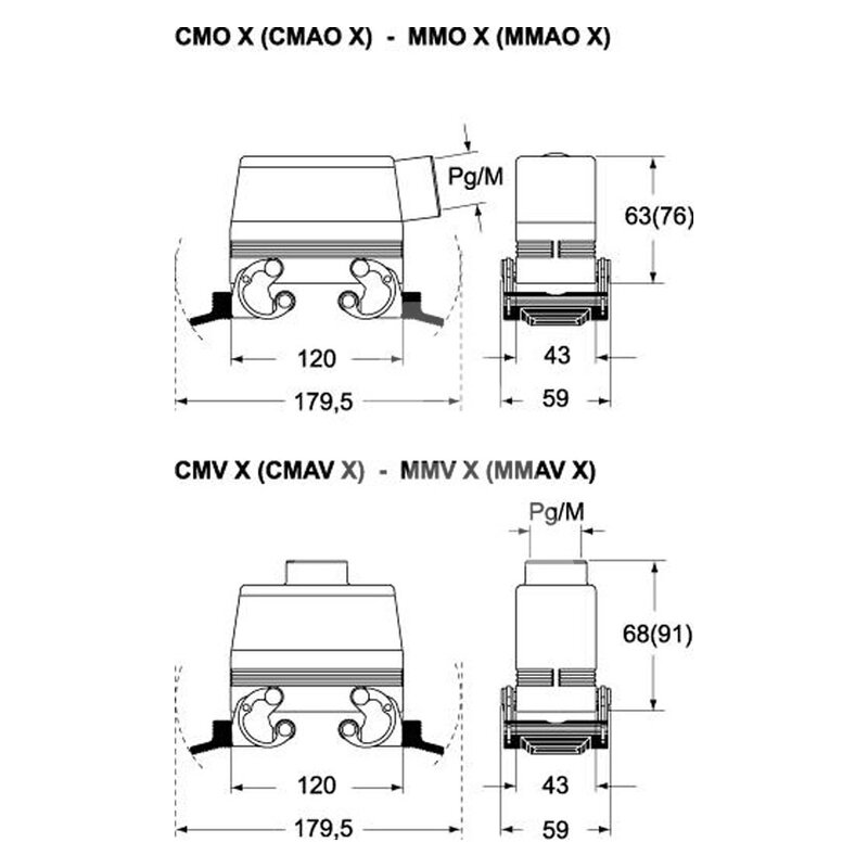 Obudowa wtyku, MMAV 16 X40 - schemat 1