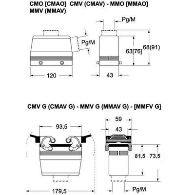 Obudowa wtyku, CMAV 16 G29 - schemat 1