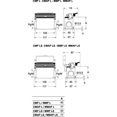 Obudowa gniazda, CMAP 06 L - schemat 1