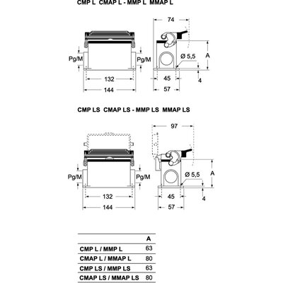 Obudowa gniazda, CMP 16 L2 - schemat 1
