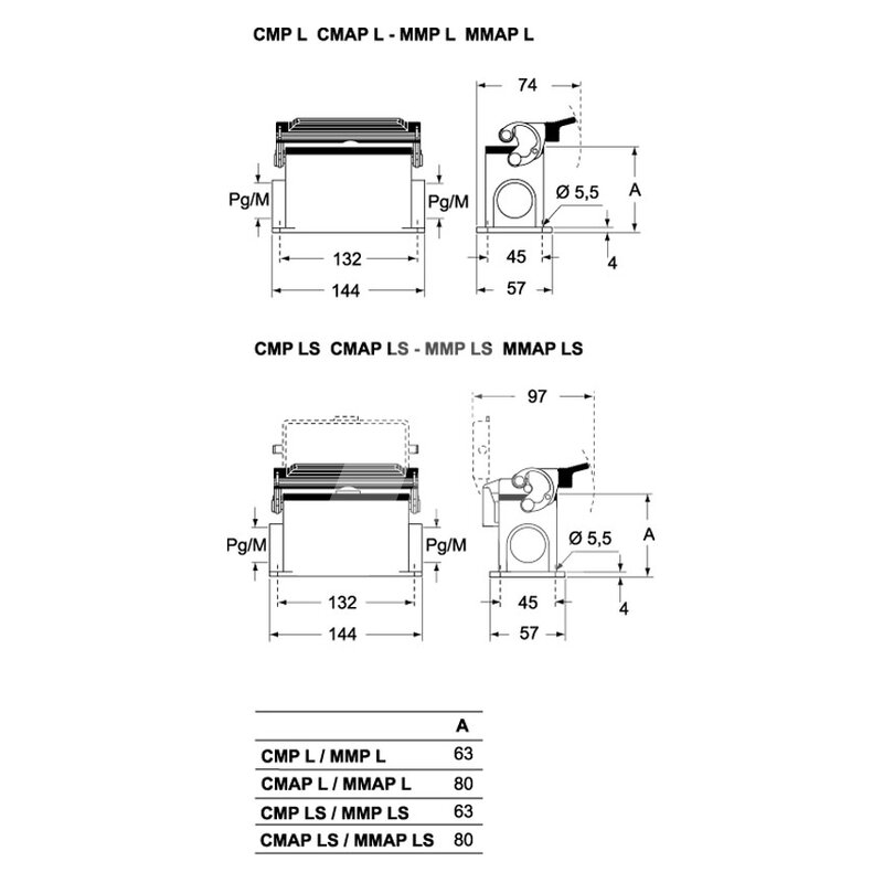 Obudowa gniazda, CMP 16 L2 - schemat 1