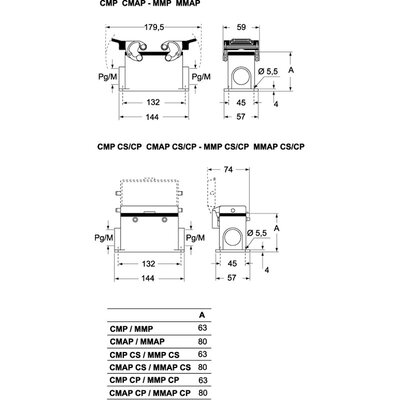 Obudowa gniazda, MMAP 16 CS40 - schemat 1