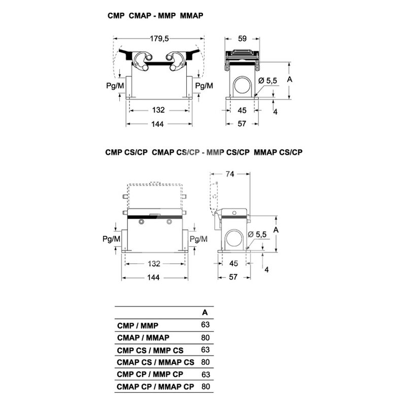 Obudowa gniazda, MMAP 16 CS40 - schemat 1