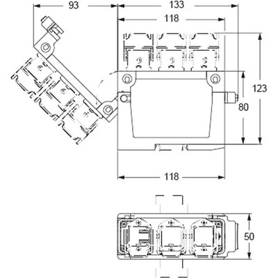 Podstawa modułowa do złacza, COB 03/3 BC - schemat1