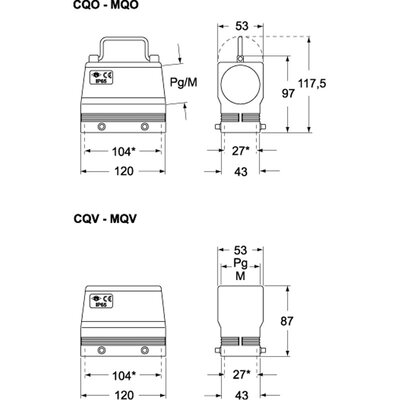 Obudowa wtyku, CQO 24 - schemat 1
