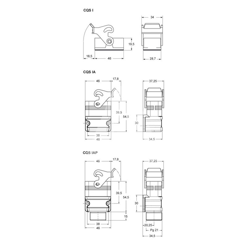 Obudowa gniazda, CQS 08 I - schemat1