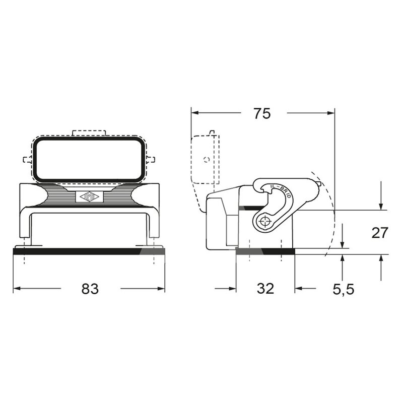 Obudowa gniazda, CZI 15 LS - schemat2