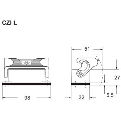 Obudowa gniazda, CZI 25 L - schemat2