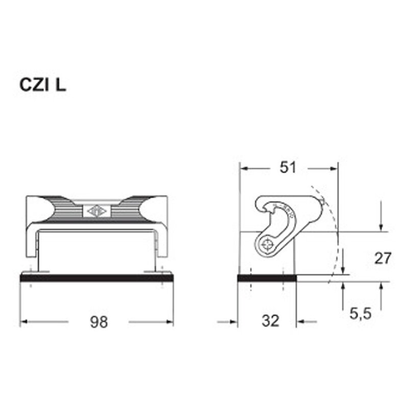 Obudowa gniazda, CZI 25 L - schemat2