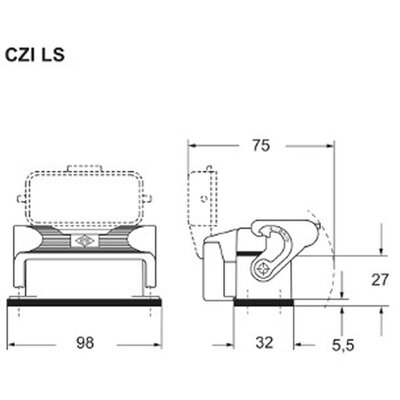 Obudowa gniazda, CZI 25 LS - schemat2