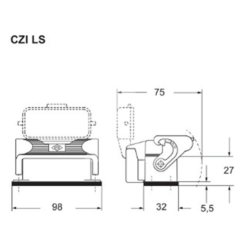 Obudowa gniazda, CZI 25 LS - schemat2