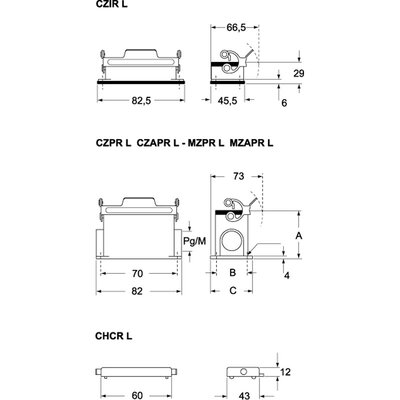 Obudowa gniazda, CZIR 06 L - schemat 1