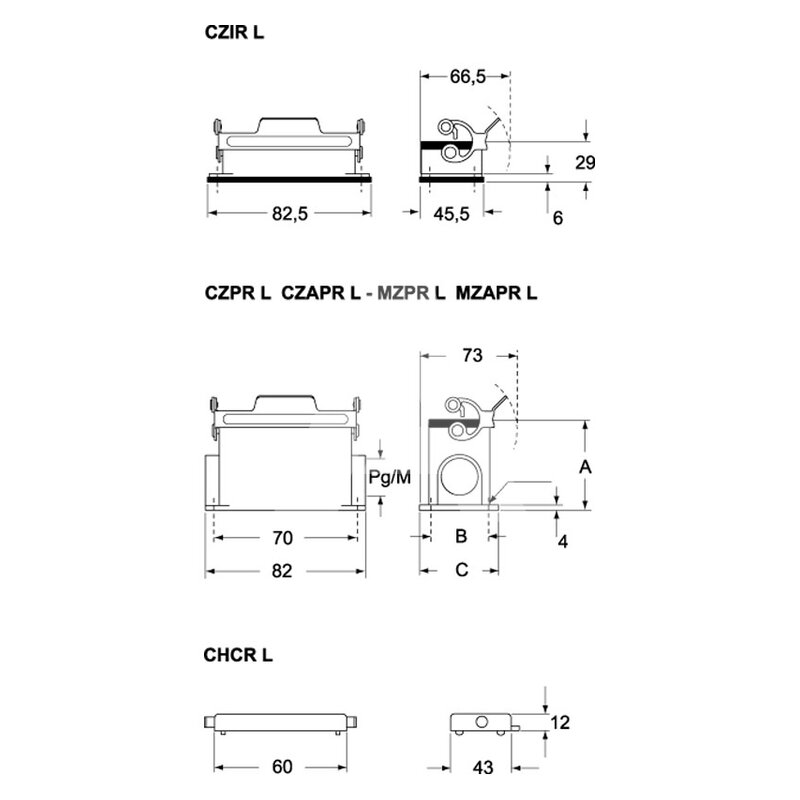 Obudowa gniazda, CZIR 06 L - schemat 1