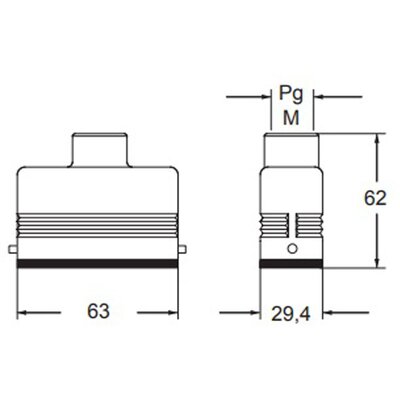 Obudowa wtyku, CZV 15 L - schemat1