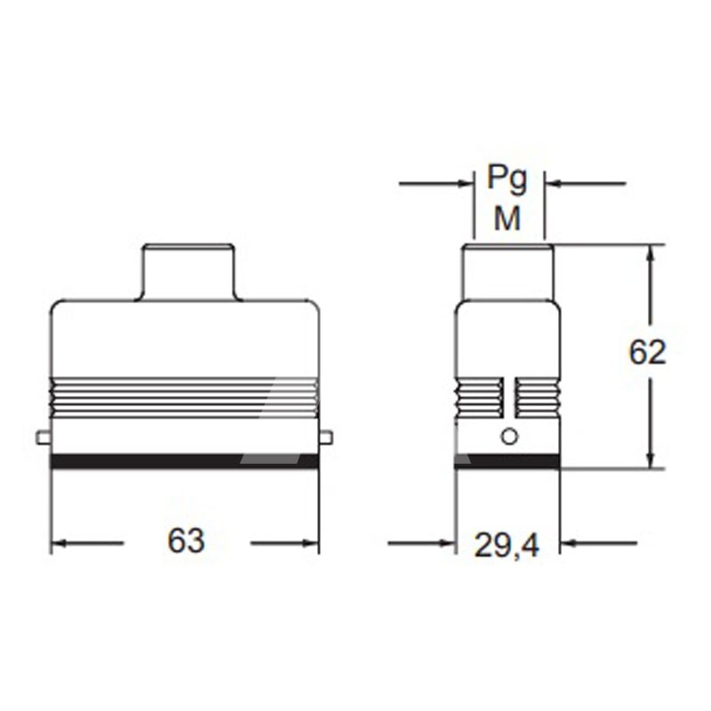 Obudowa wtyku, CZV 15 L - schemat1