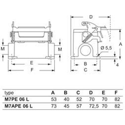 Obudowa gniazda, M7APE 06 L40 - schemat1