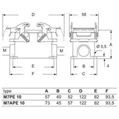 Obudowa gniazda, M7PE 10.20 - schemat1