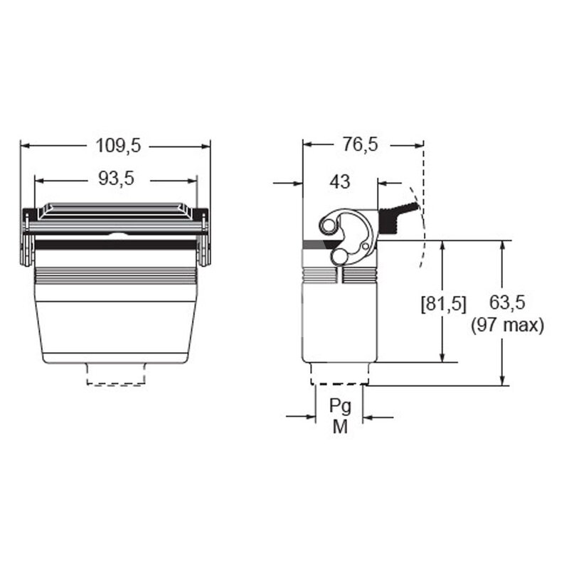 Obudowa wtyku, MAV 16 LG40 - schemat 1