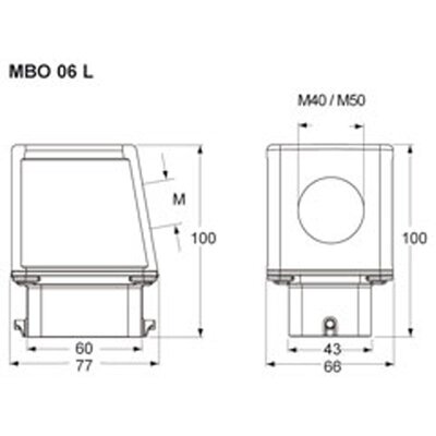 Obudowa wtyku, MBO 06 L50 - schemat 1