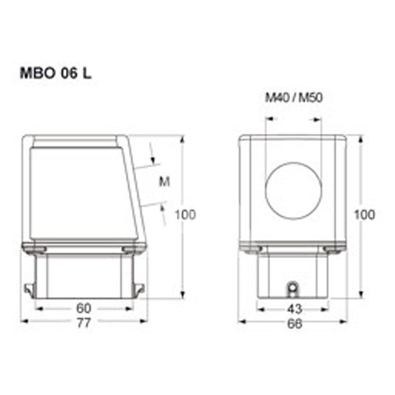 Obudowa wtyku, MBO 06 L50 - schemat 1