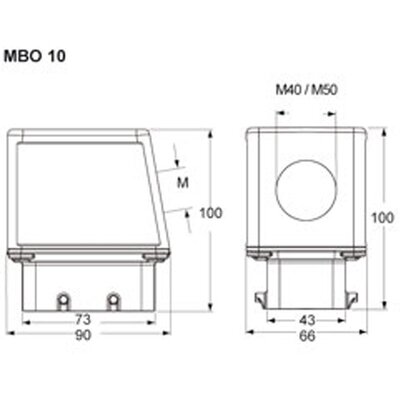 Obudowa wtyku, MBO 10.40 - schemat 1