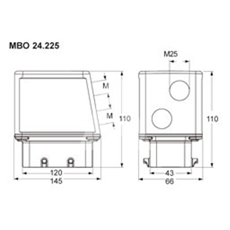 Obudowa wtyku, MBO 24.225 - schemat 1