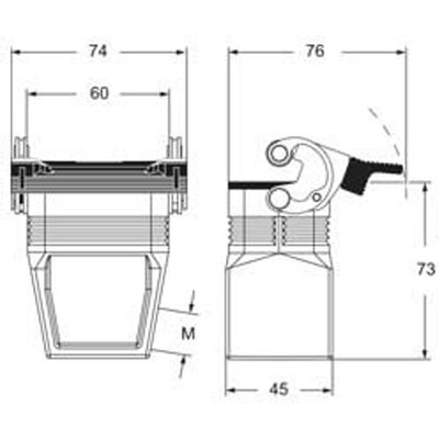 Obudowa wtyku, MFO 06 LG40 - schemat 1