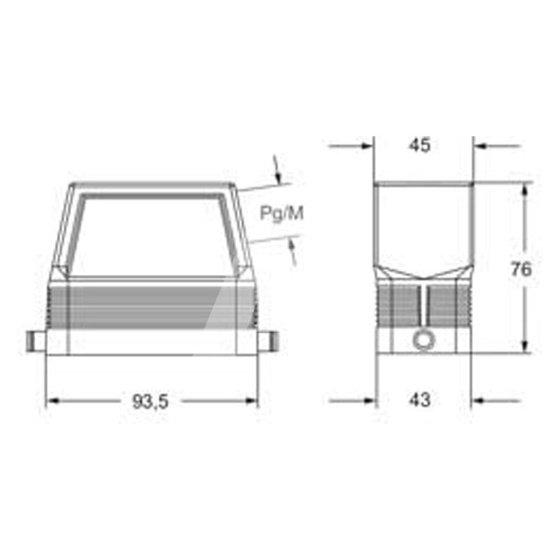 Obudowa wtyku, MFO 16 L40 - schemat 1