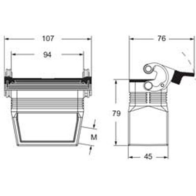 Obudowa wtyku, MFO 16 LG40 - schemat 1