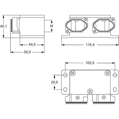 Obudowa pulpitowa podwójna, MGK 2AP25 - schemat1