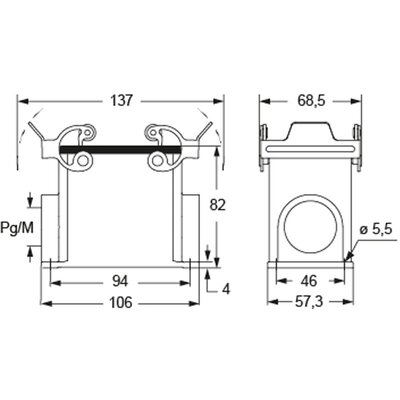 Obudowa gniazda, MHPX 50.32 - schemat 1