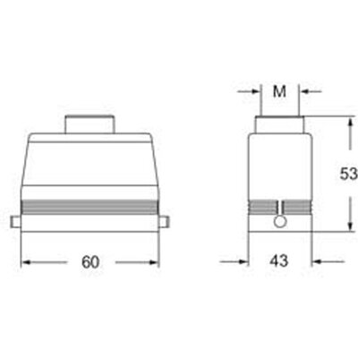 Obudowa wtyku, MHVE 06 L25M - schemat1