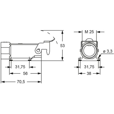Obudowa gniazda, MKA AP25 - schemat1