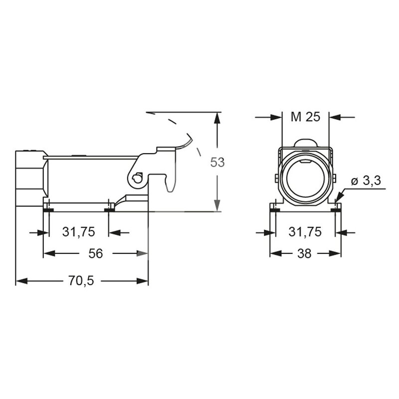 Obudowa gniazda, MKA AP25 - schemat1