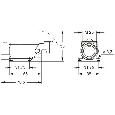 Obudowa gniazda, MKAS AP25 - schemat1
