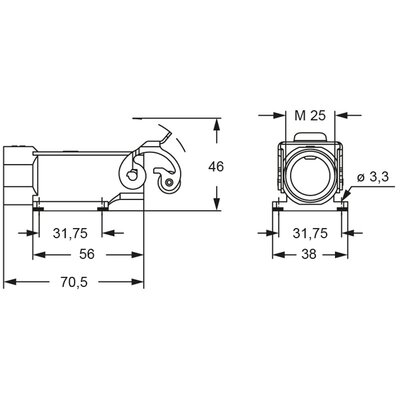 Obudowa gniazda, MKAXS AP25 - schemat1