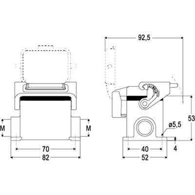Obudowa gniazda, MLP 06 LS220 - schemat1