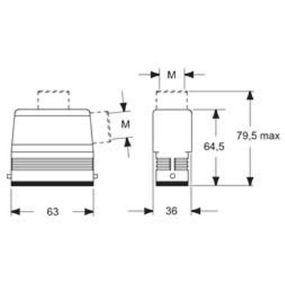 Obudowa wtyku, MZAOE 15 L25 - schemat1