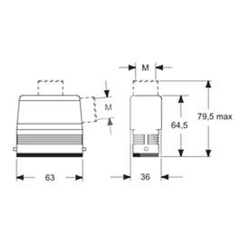 Obudowa wtyku, MZAOE 15 L25 - schemat1