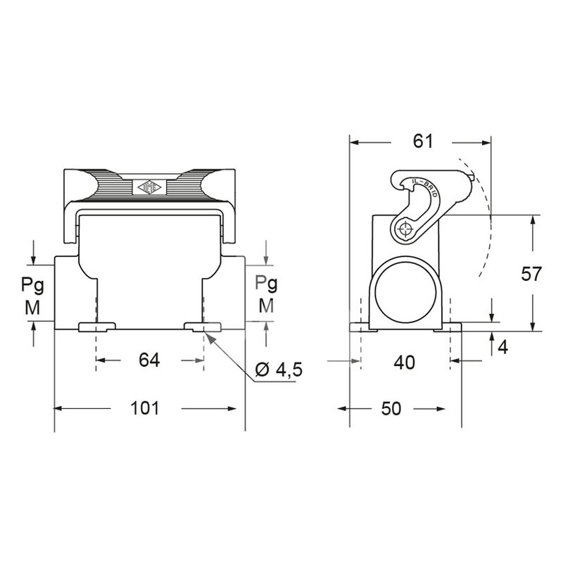 Obudowa gniazda, MZAP 25 L225 - schemat1