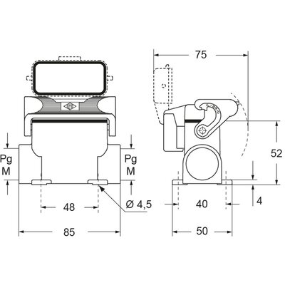 Obudowa gniazda, MZP 15 LS225 - schemat1