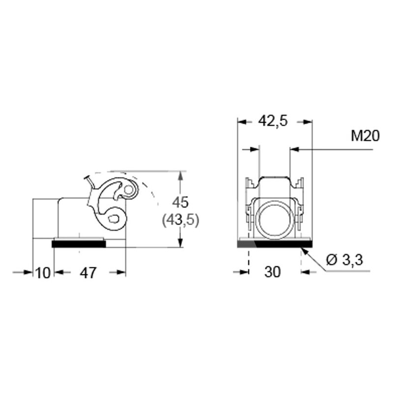 Obudowa gniazda, RKAX IAP20 - schemat1