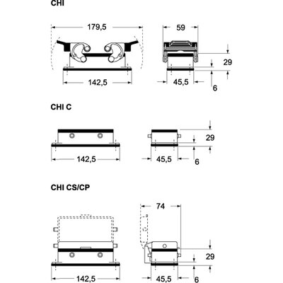 Obudowa pulpitowa, C-TYPE, CHI 24 - schemat seria