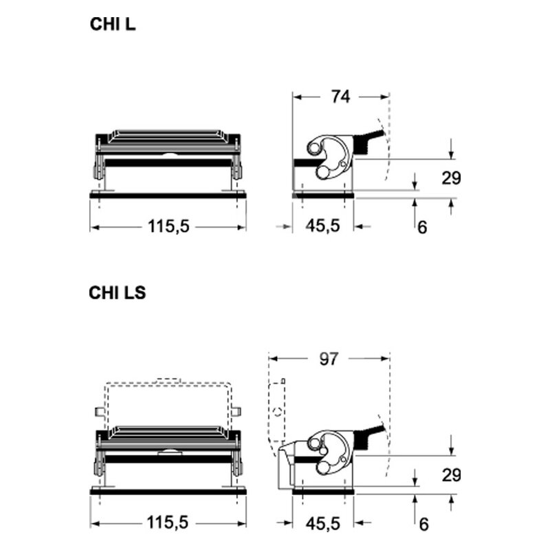 Obudowa pulpitowa, C-TYPE, CHI 16 LS - schemat seria