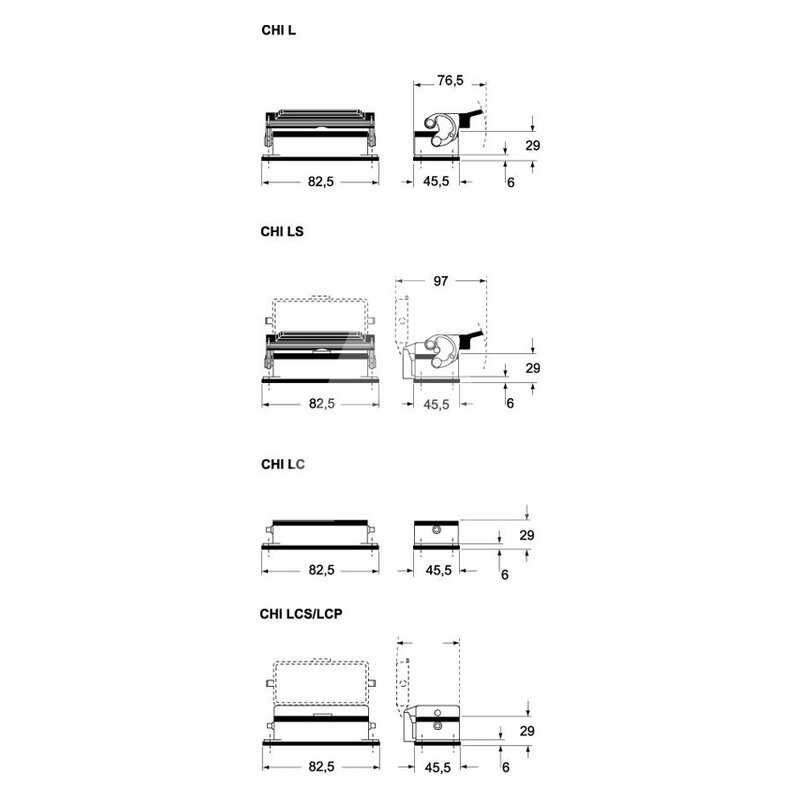 Obudowa pulpitowa, C-TYPE, CHI 06 LS - schemat seria