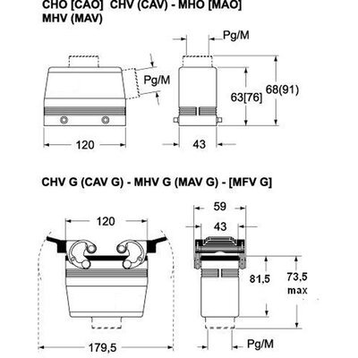 Obudowa wtyku, C-TYPE, MAV 24 G32 - schemat seria